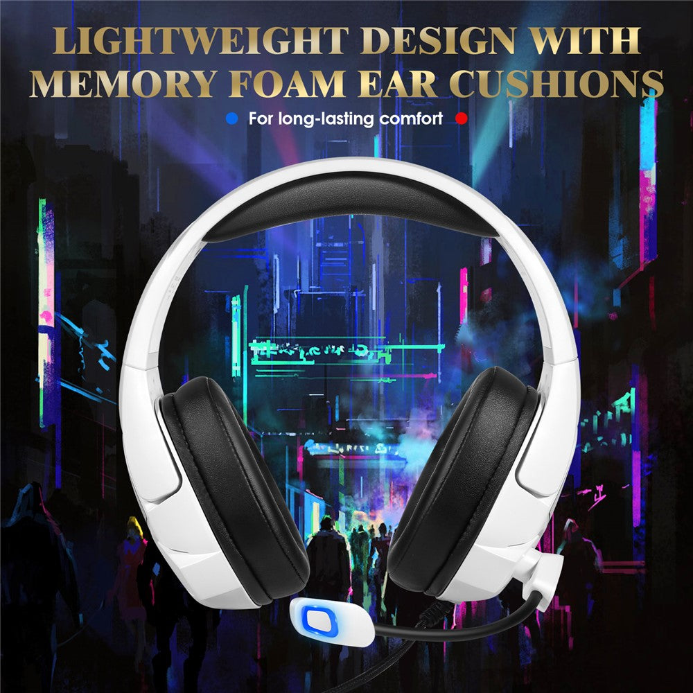 KOTION EACH G3000 RGB Wired Gaming Headset with Splitter Cable