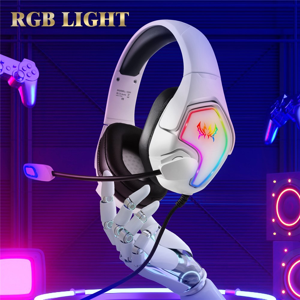 KOTION EACH G3000 RGB Wired Gaming Headset with Splitter Cable