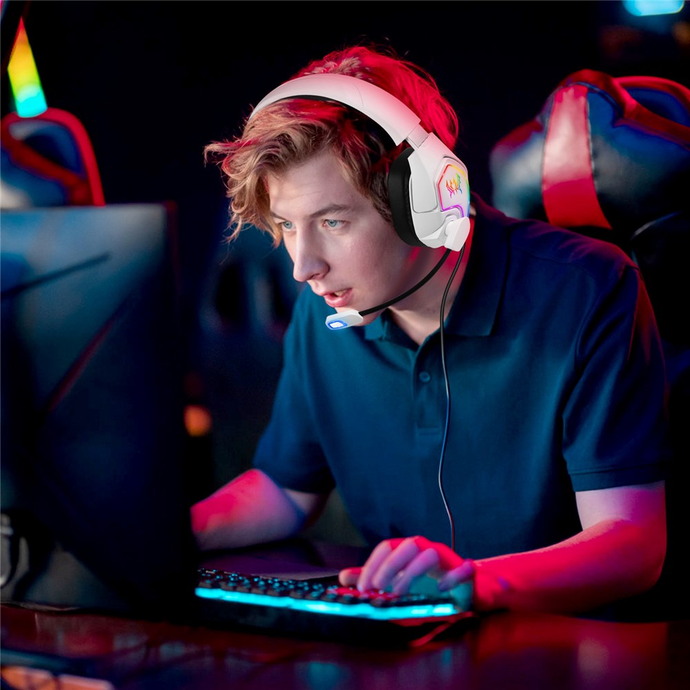 KOTION EACH G3000 RGB Wired Gaming Headset with Splitter Cable