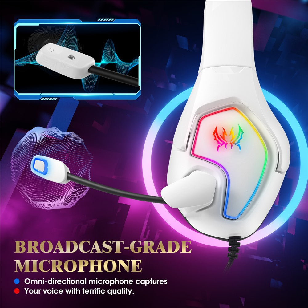 KOTION EACH G3000 RGB Wired Gaming Headset with Splitter Cable