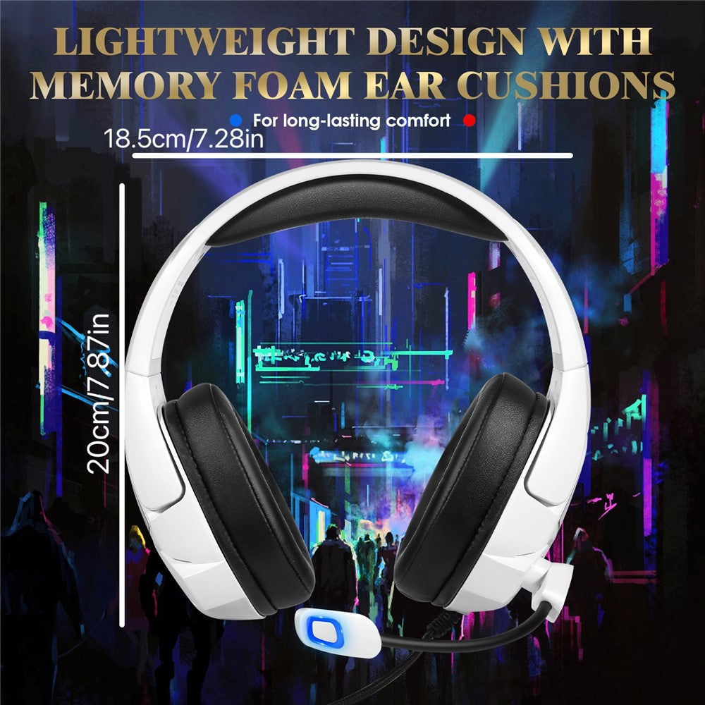 KOTION EACH G3000 RGB Wired Gaming Headset with Splitter Cable