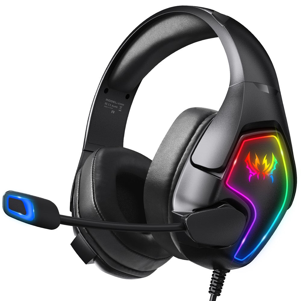 KOTION EACH G3000 RGB Wired Gaming Headset with Splitter Cable