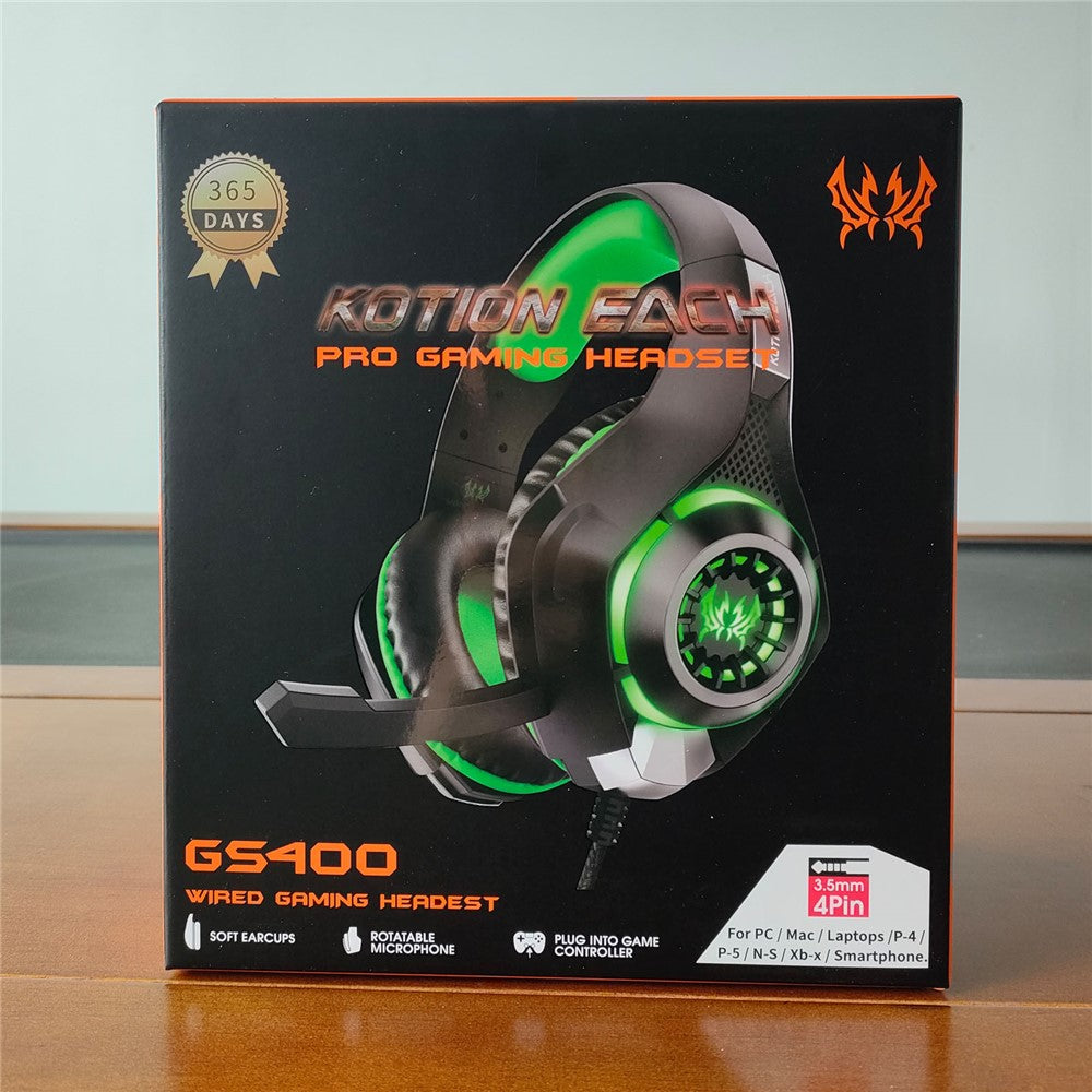 KOTION EACH GS400 LED Wired Gaming Headset for PC, PS4 & PS5