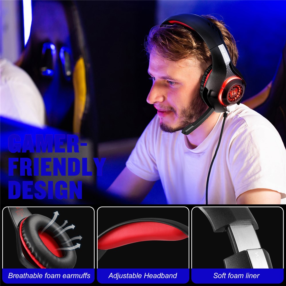 KOTION EACH GS400 LED Wired Gaming Headset for PC, PS4 & PS5