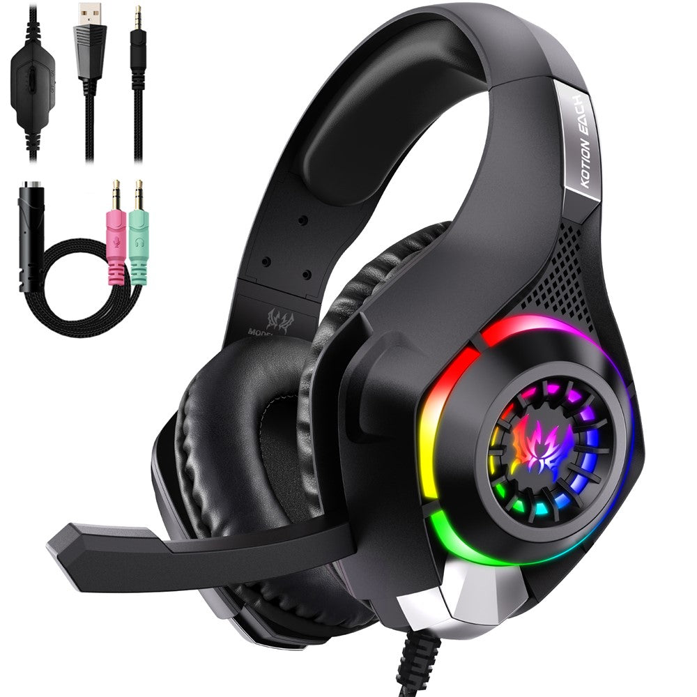 KOTION EACH GS410 RGB Wired Gaming Headset for PC, PS4 & PS5