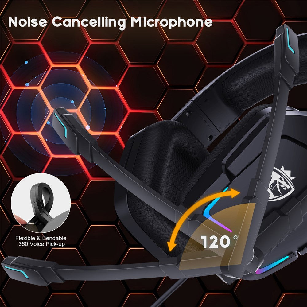 KOTION EACH S12 RGB Wired Gaming Headset with Rotatable Microphone