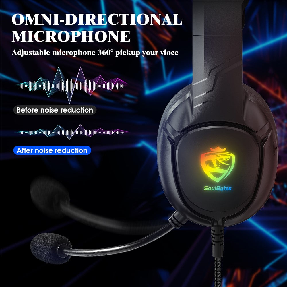 KOTION EACH S20 Wired Gaming Headset – LED Light, Deep Bass