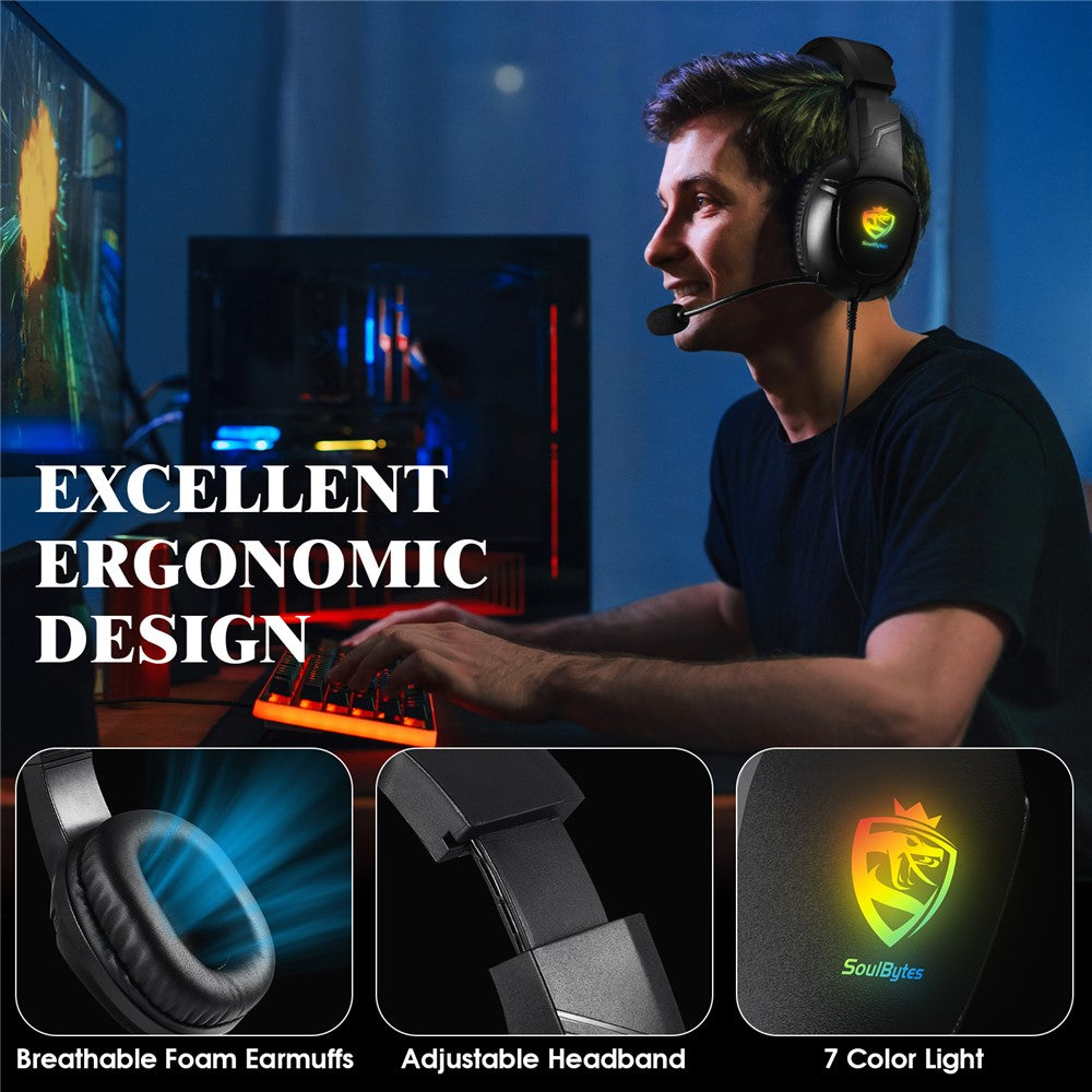 KOTION EACH S20 Wired Gaming Headset – LED Light, Deep Bass