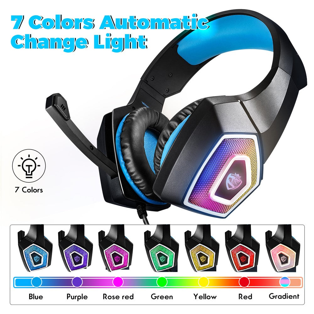 KOTION EACH V-1 RGB Wired Gaming Headset with Adapter Cable