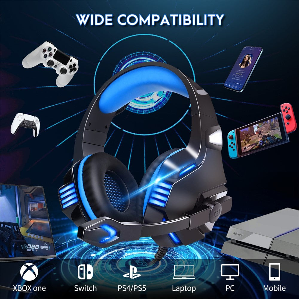 KOTION EACH V-3 Wired Gaming Headset for PS4 & PS5 – Heavy Bass, LED Light