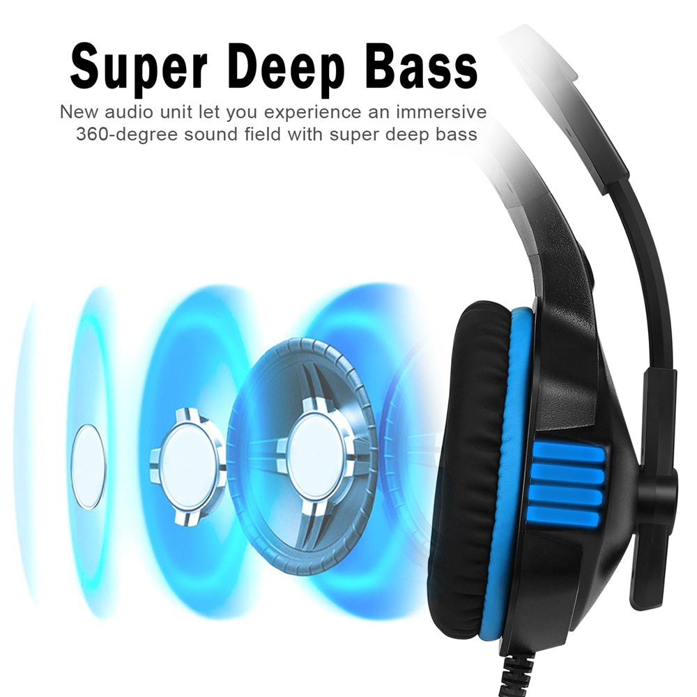 KOTION EACH V-3 Wired Gaming Headset for PS4 & PS5 – Heavy Bass, LED Light