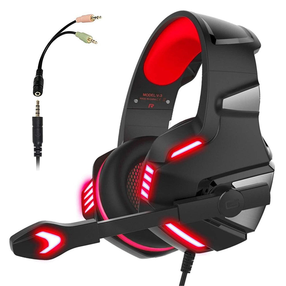 KOTION EACH V-3 Wired Gaming Headset for PS4 & PS5 – Heavy Bass, LED Light