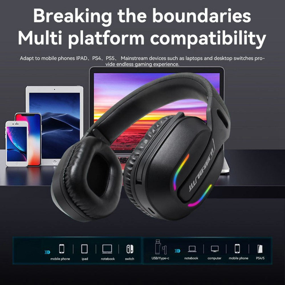 Tri-Mode Gaming Headset with RGB Light – 2.4G, Bluetooth & Wired