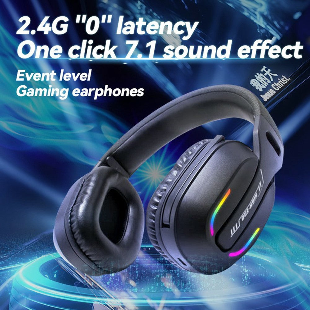 Tri-Mode Gaming Headset with RGB Light – 2.4G, Bluetooth & Wired