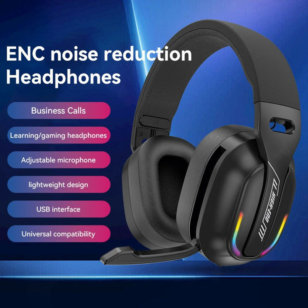 Tri-Mode Gaming Headset with RGB Light – 2.4G, Bluetooth & Wired