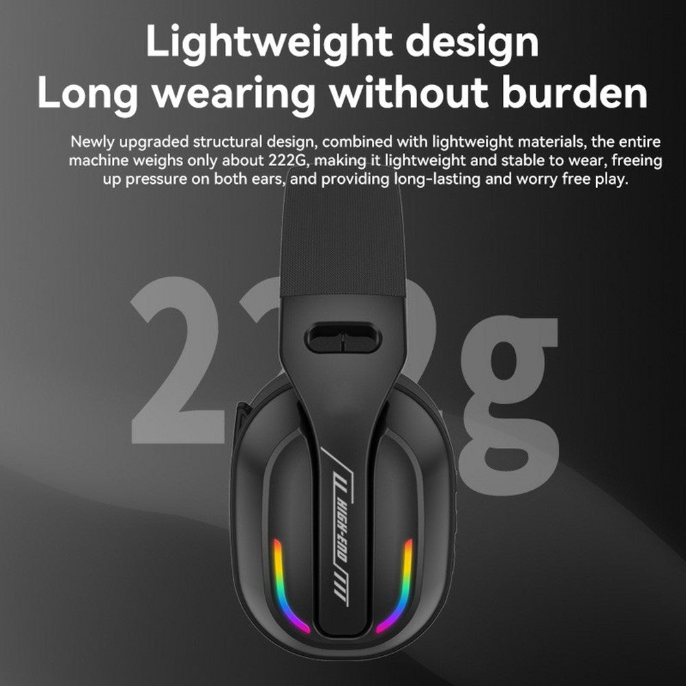 Tri-Mode Gaming Headset with RGB Light – 2.4G, Bluetooth & Wired