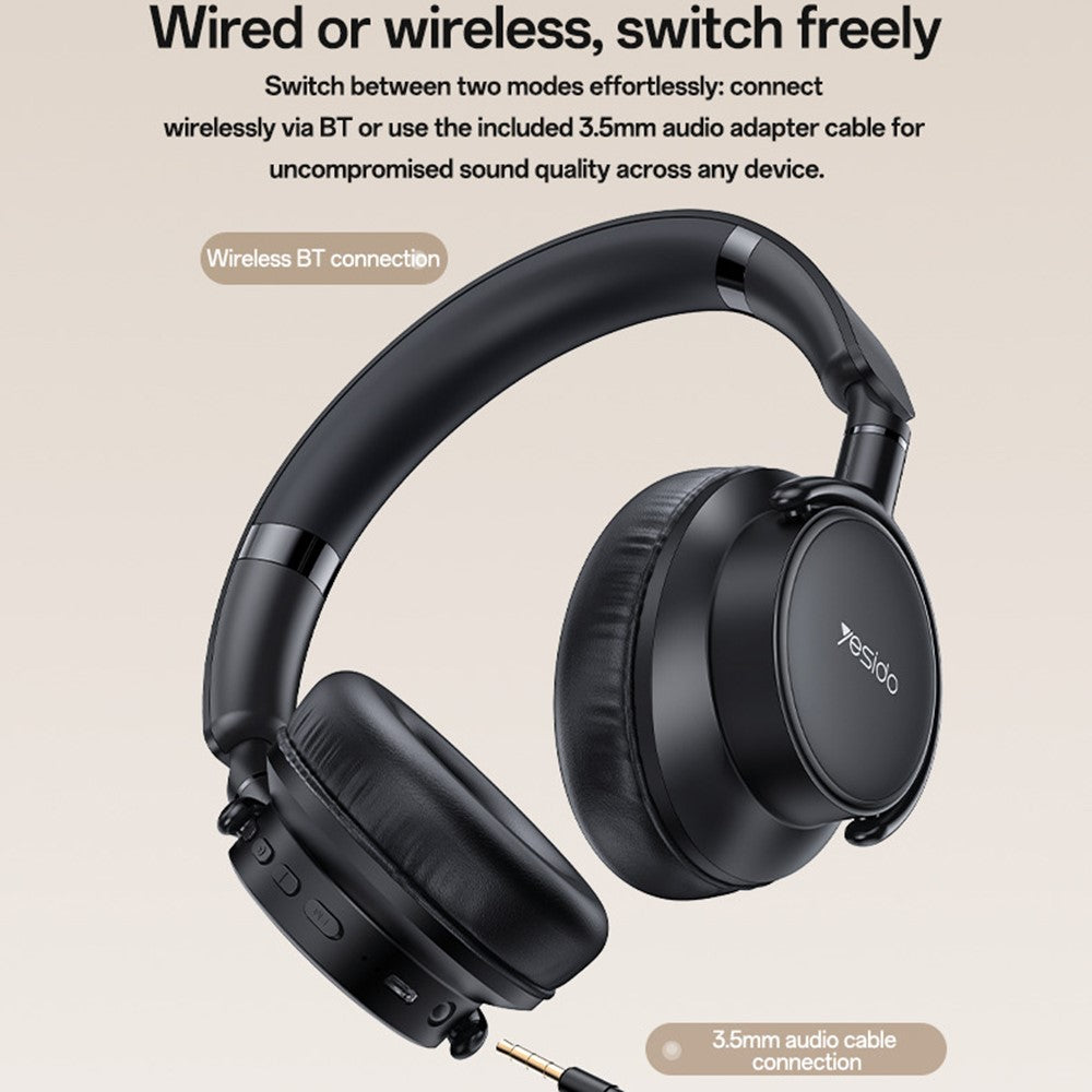 YESIDO EP12 Over-Ear Headphones – Zero-Pressure Comfort, Wired & Wireless