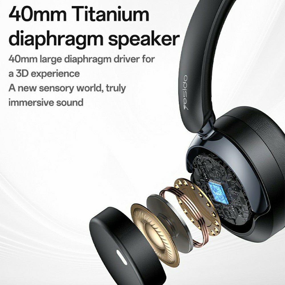 YESIDO EP11 Wireless Headphones – ANC & ENC Noise Cancelling, Over-Ear