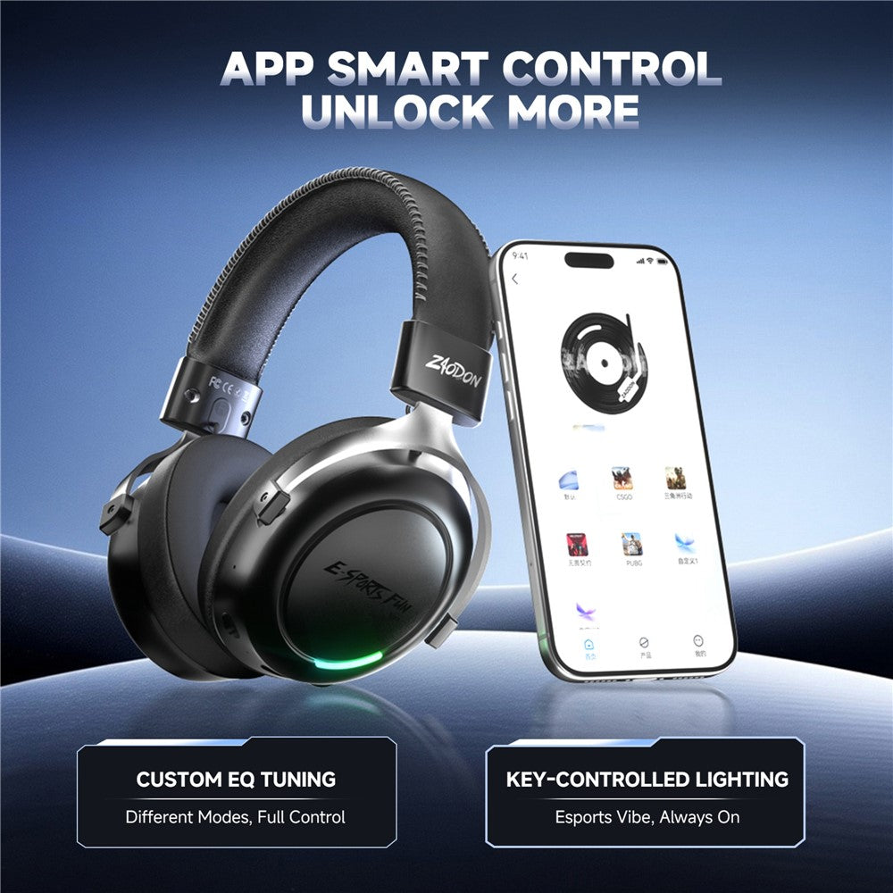 ZAODON LINX Gaming Headset – 53mm Drivers, 4-Mode Connectivity, Bluetooth 6.0