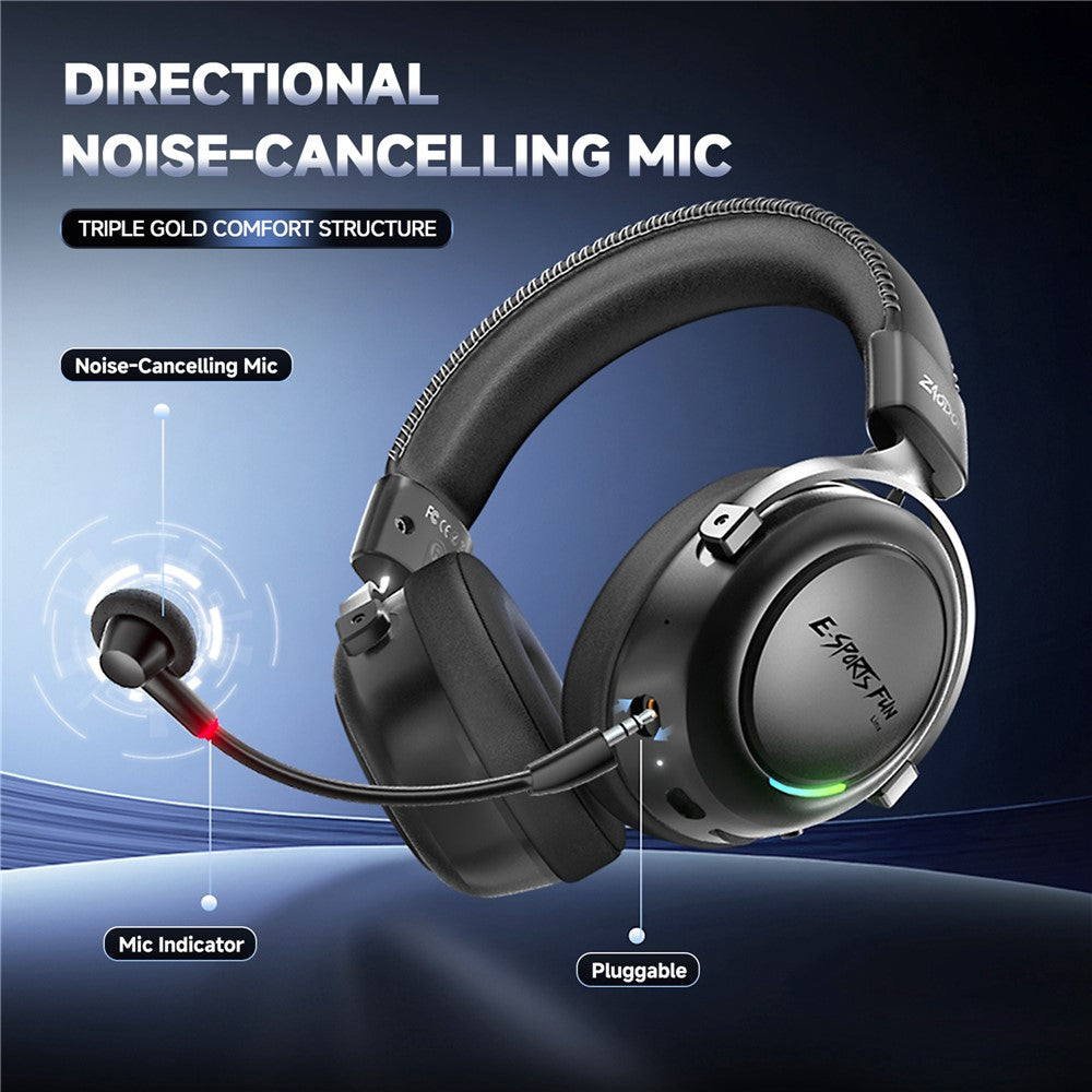 ZAODON LINX Gaming Headset – 53mm Drivers, 4-Mode Connectivity, Bluetooth 6.0