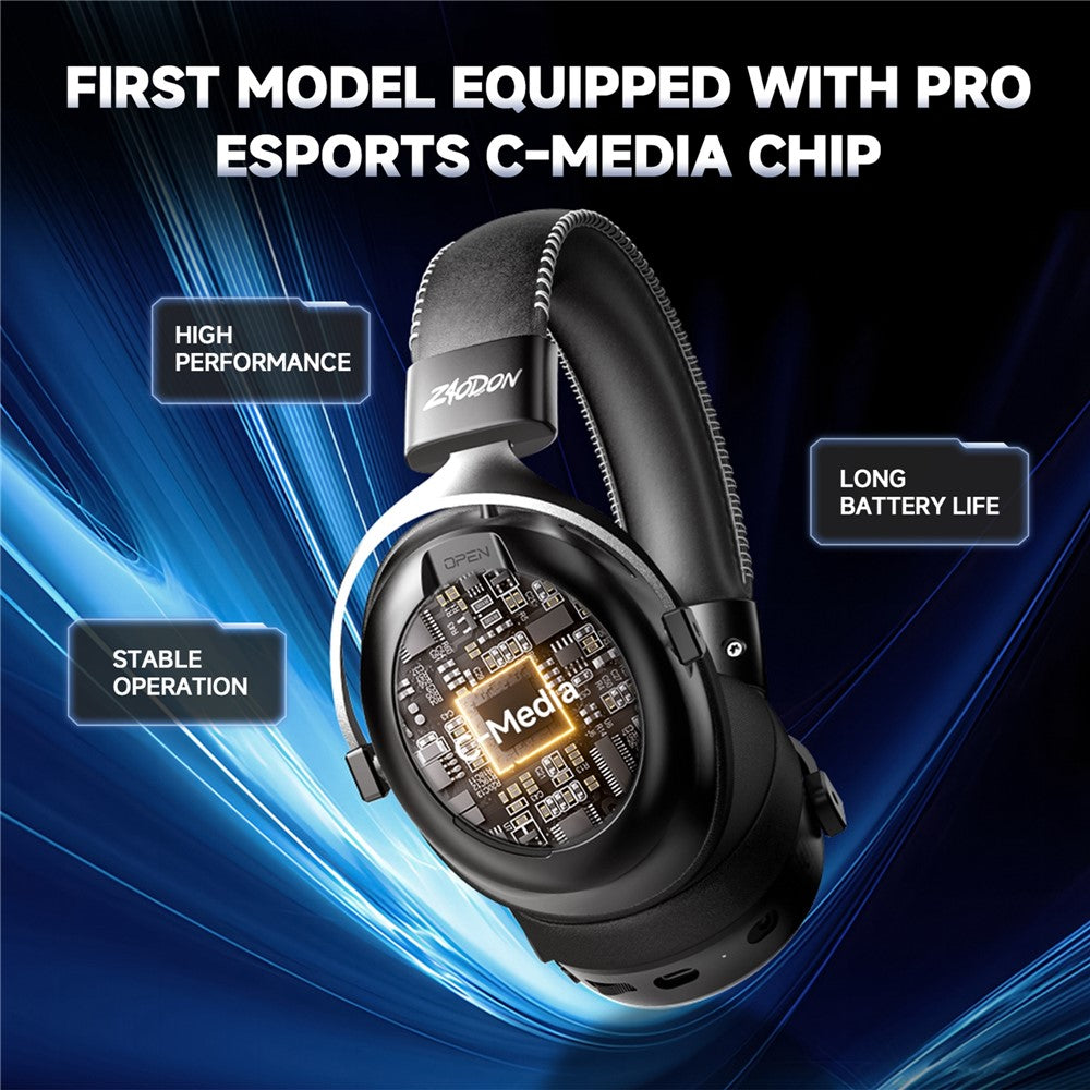 ZAODON LINX Gaming Headset – 53mm Drivers, 4-Mode Connectivity, Bluetooth 6.0