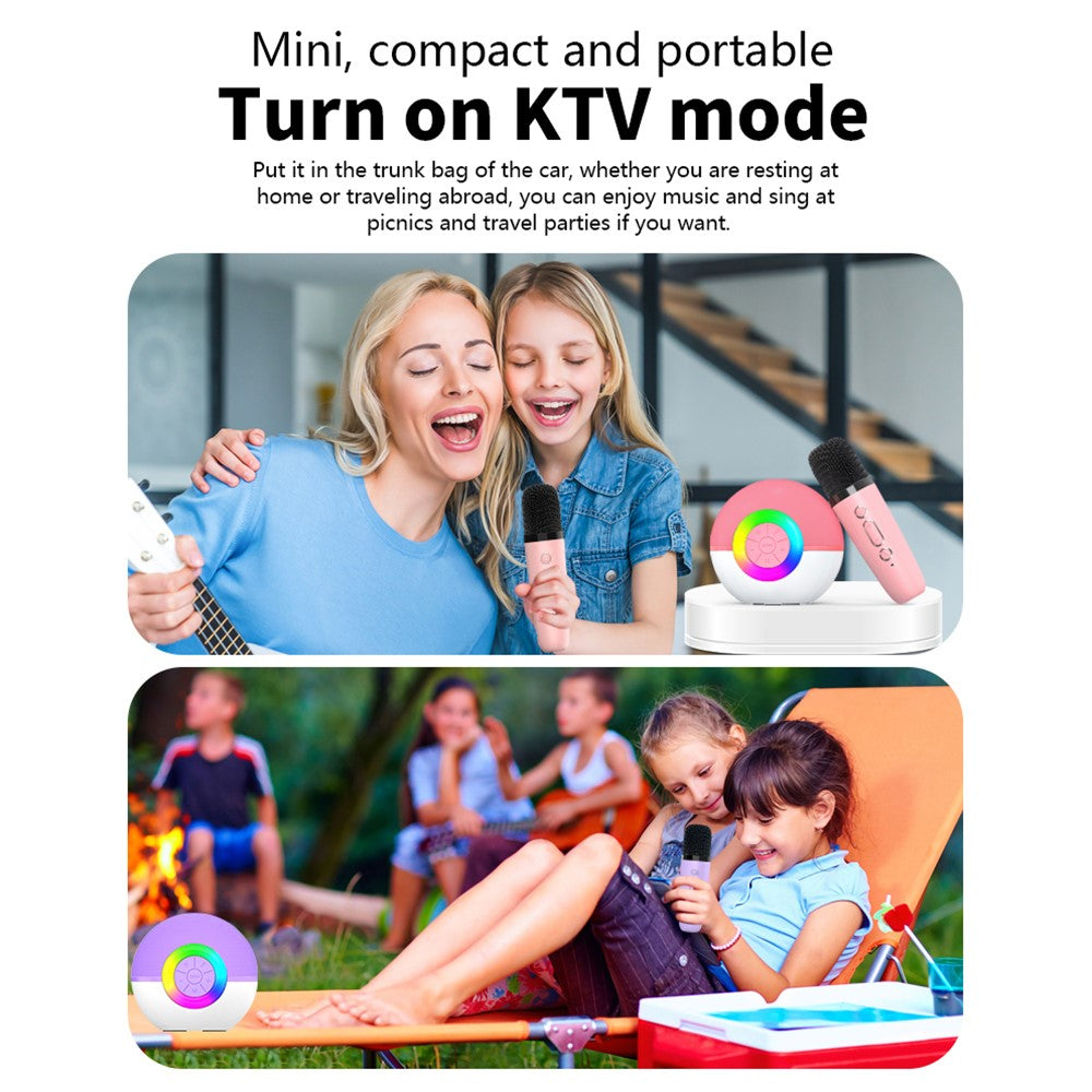 T97 Kids Karaoke Speaker – Dual Wireless Microphones, Family Party
