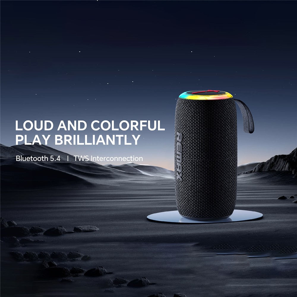 REMAX RB-M82 Wireless Portable Bluetooth-compatible Speaker TWS Pairing Music Player with Colorful Light
