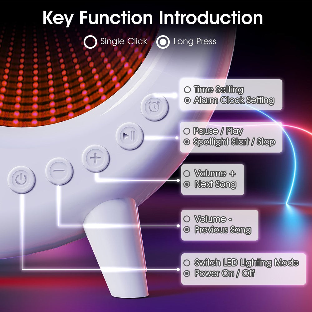 G69 Retro Conch Bluetooth Speaker – Alarm Clock & Makeup Mirror, RGB Light