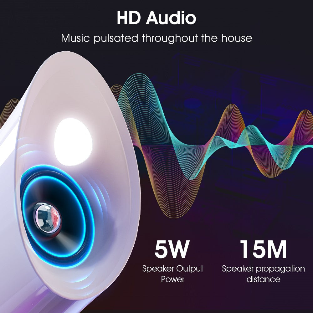 G69 Retro Conch Bluetooth Speaker – Alarm Clock & Makeup Mirror, RGB Light