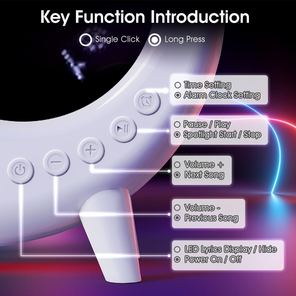 G69pro Conch-Shaped Bluetooth Speaker – Lyrics Display, Alarm Clock
