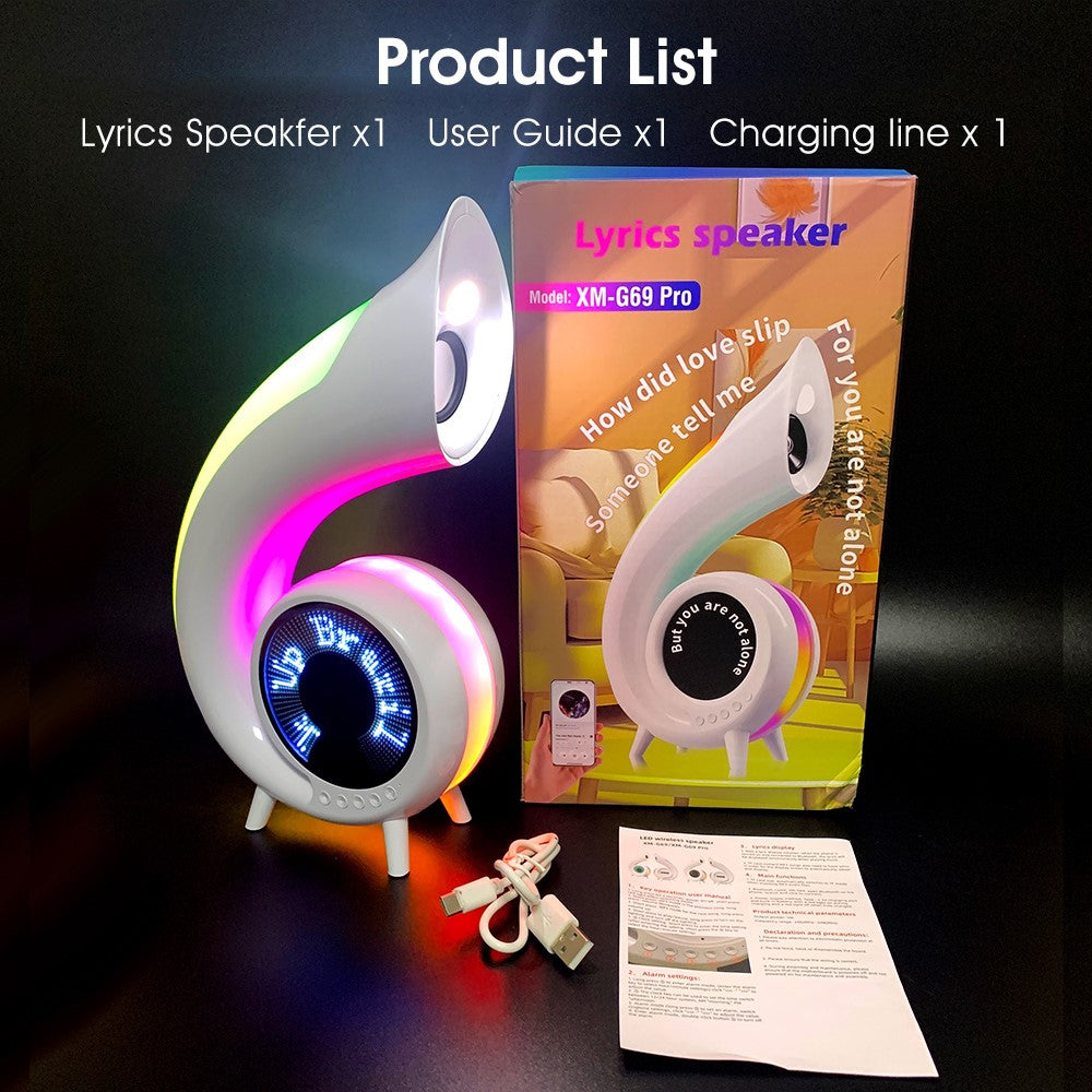 G69pro Conch-Shaped Bluetooth Speaker – Lyrics Display, Alarm Clock