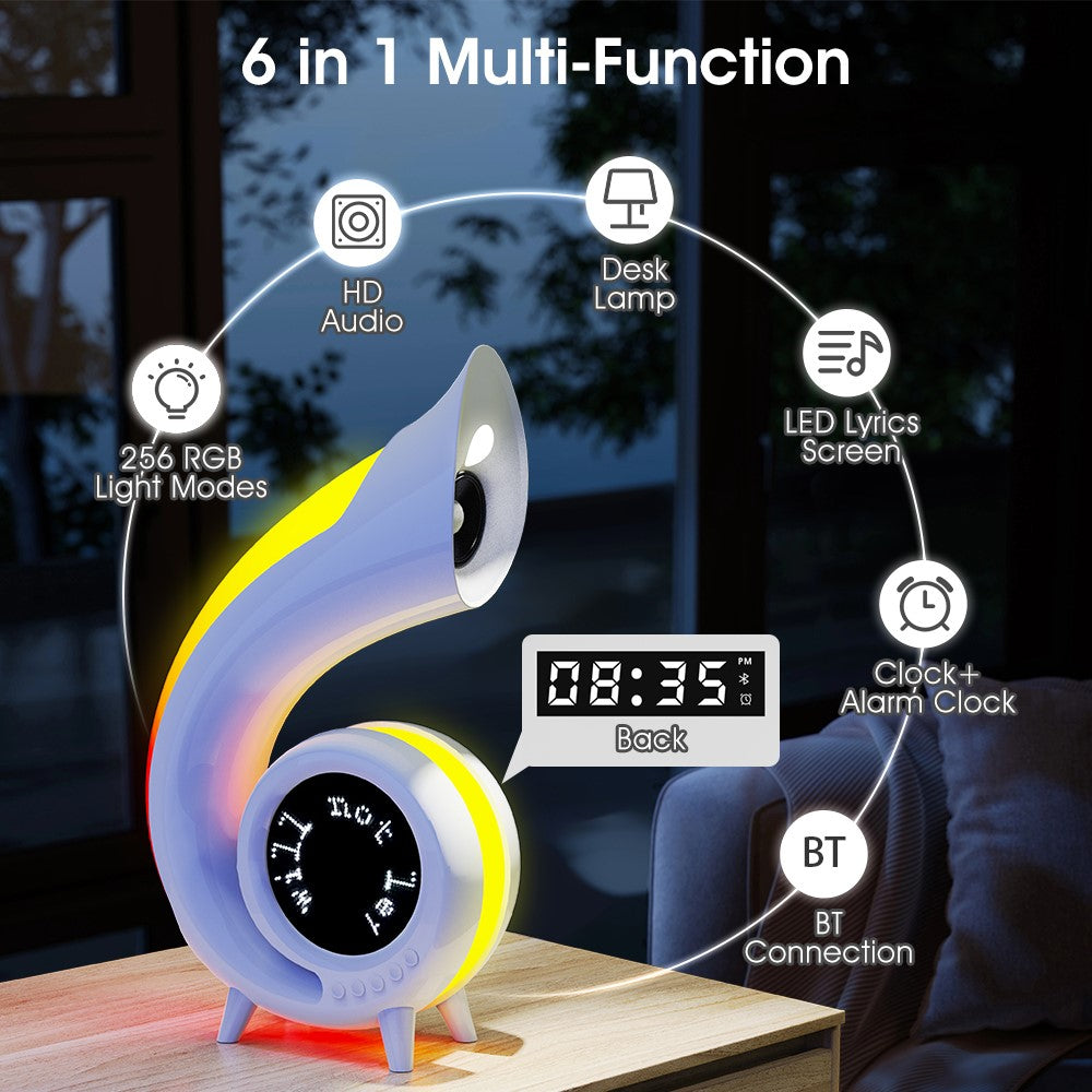 G69pro Conch-Shaped Bluetooth Speaker – Lyrics Display, Alarm Clock