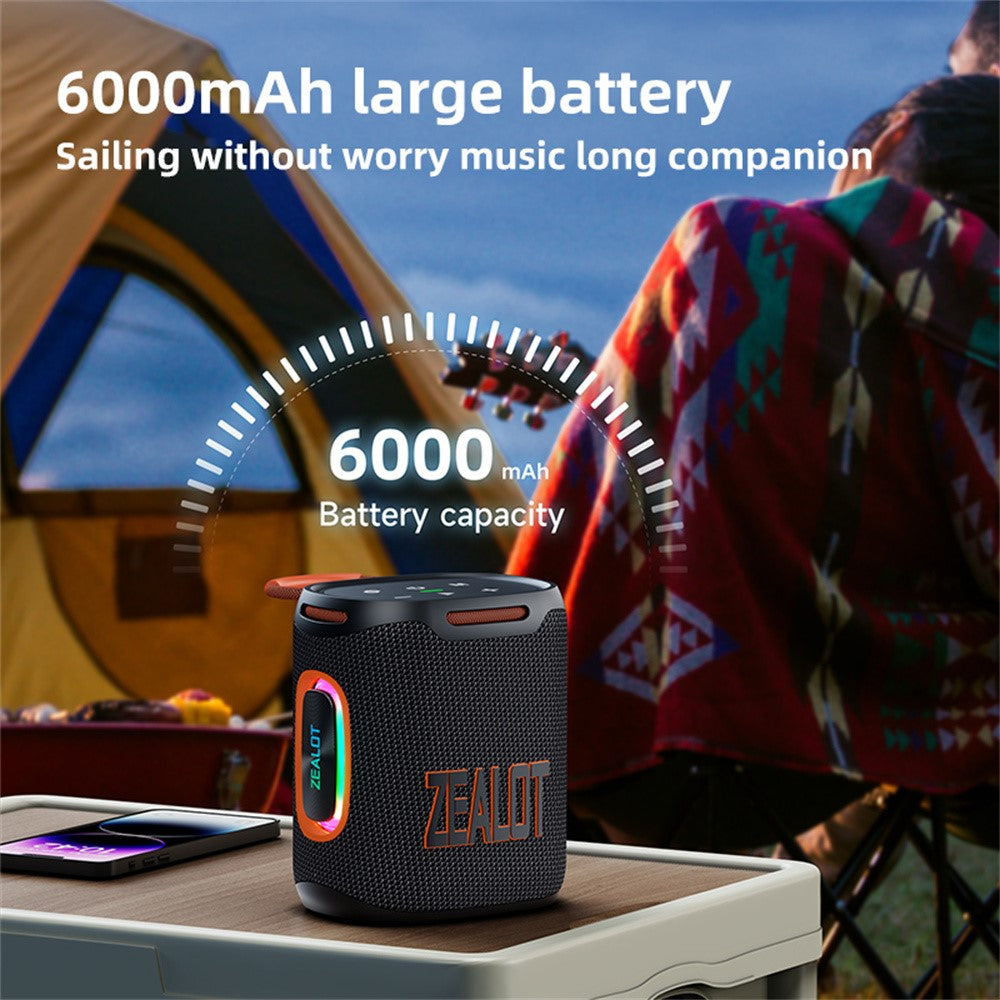 ZEALOT S122 Portable Bluetooth Speaker – 25W Sound, IPX6 Waterproof