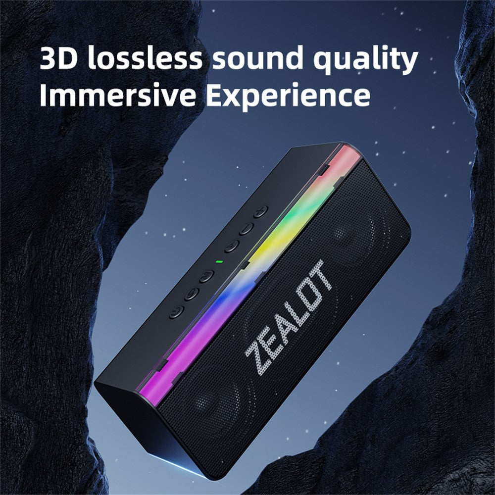 ZEALOT S72 Portable Bluetooth Speaker – 20W Sound, LED Light