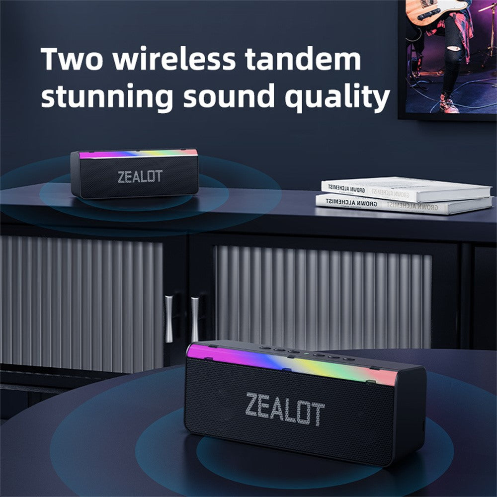 ZEALOT S72 Portable Bluetooth Speaker – 20W Sound, LED Light