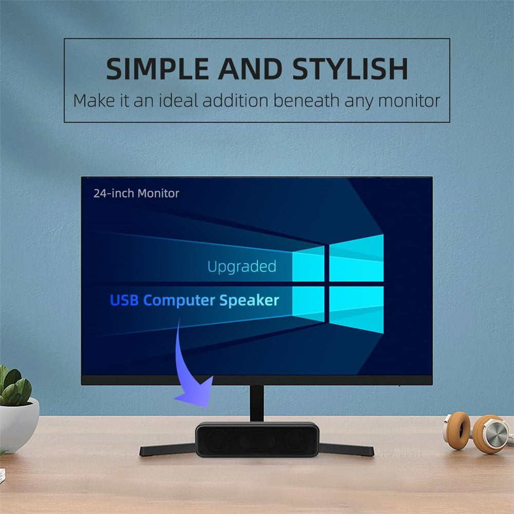 USB Desktop Speaker – Dual Horn, Enhanced Bass Soundbar