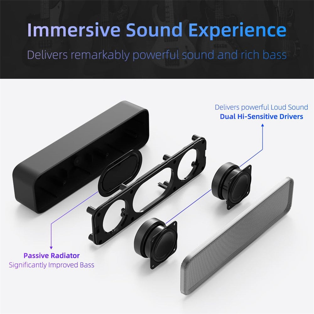 USB Desktop Speaker – Dual Horn, Enhanced Bass Soundbar