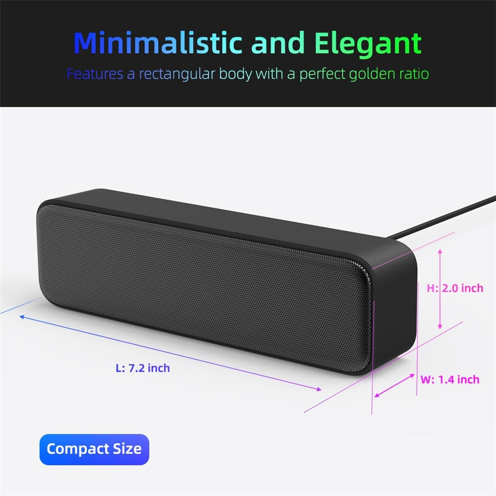 USB Desktop Speaker – Dual Horn, Enhanced Bass Soundbar