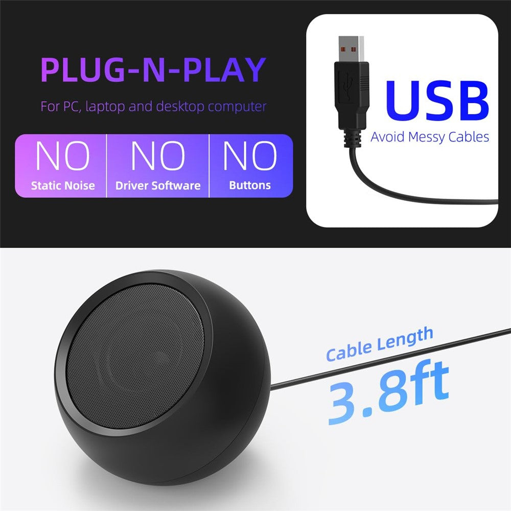 USB Mini Subwoofer Speaker – Compact Computer Sound Box