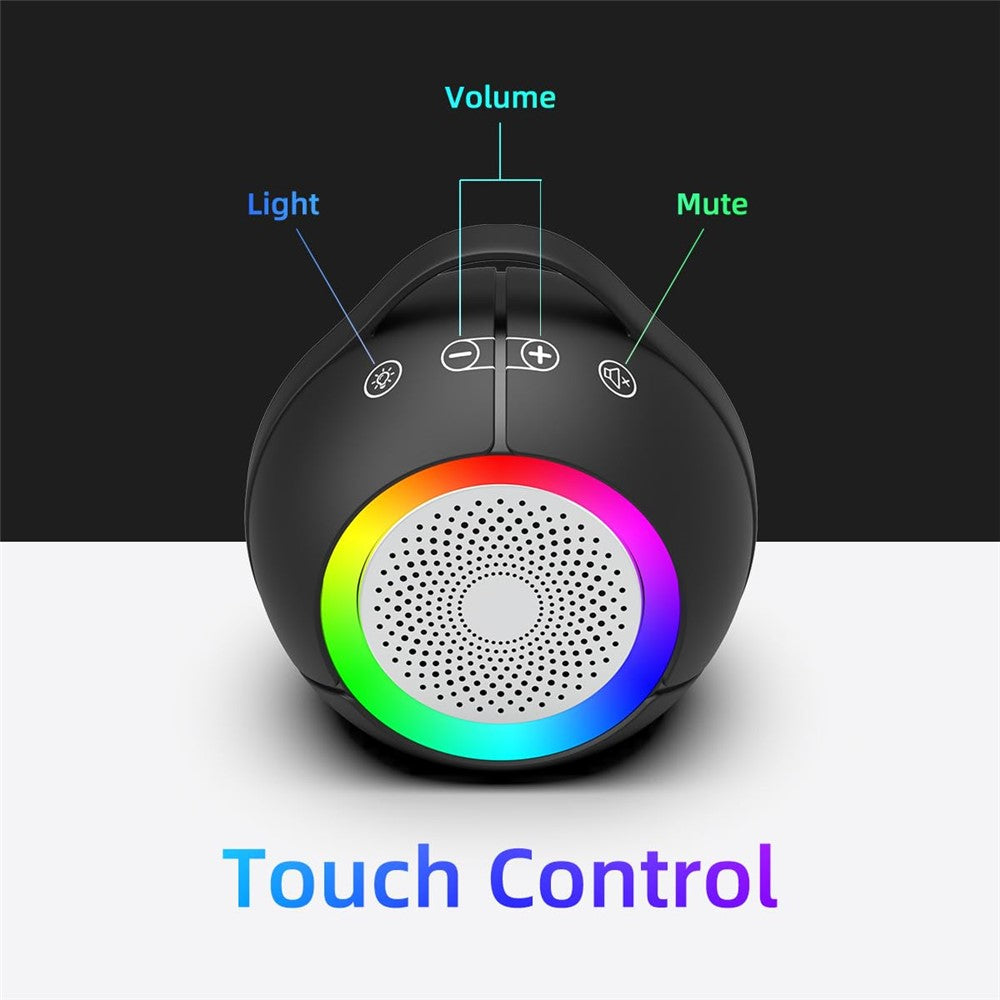 Ball-Shaped USB Desktop Speaker – RGB Light, Enhanced Bass