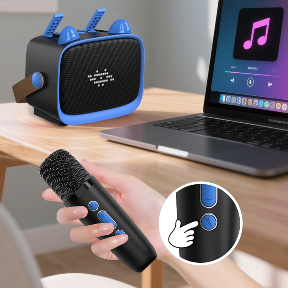 T99 Kids Karaoke Speaker – Dual Microphones, Multi-Light Modes