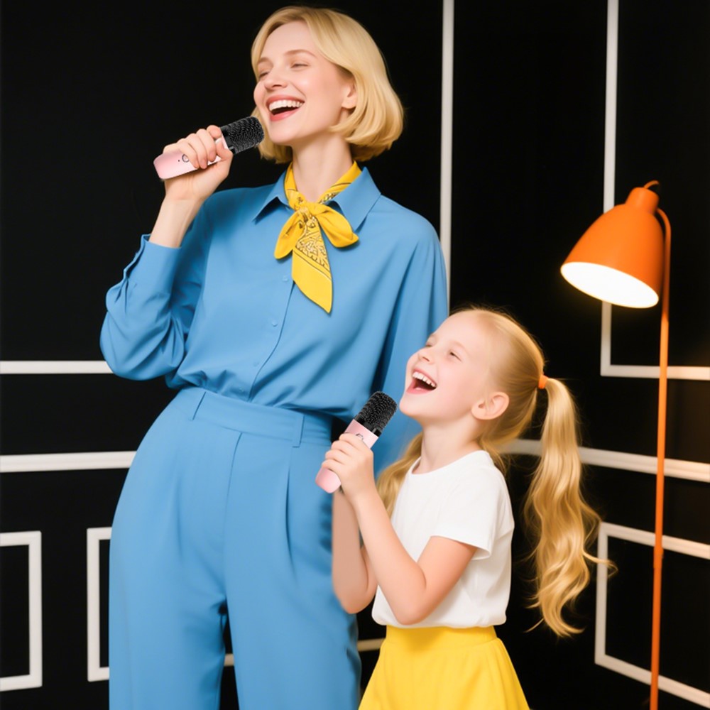 T99 Kids Karaoke Speaker – Dual Microphones, Multi-Light Modes