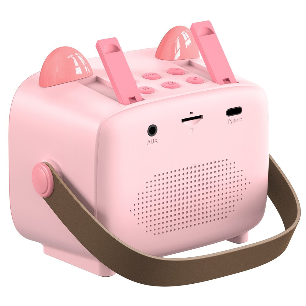 T99 Kids Karaoke Speaker – Dual Microphones, Multi-Light Modes