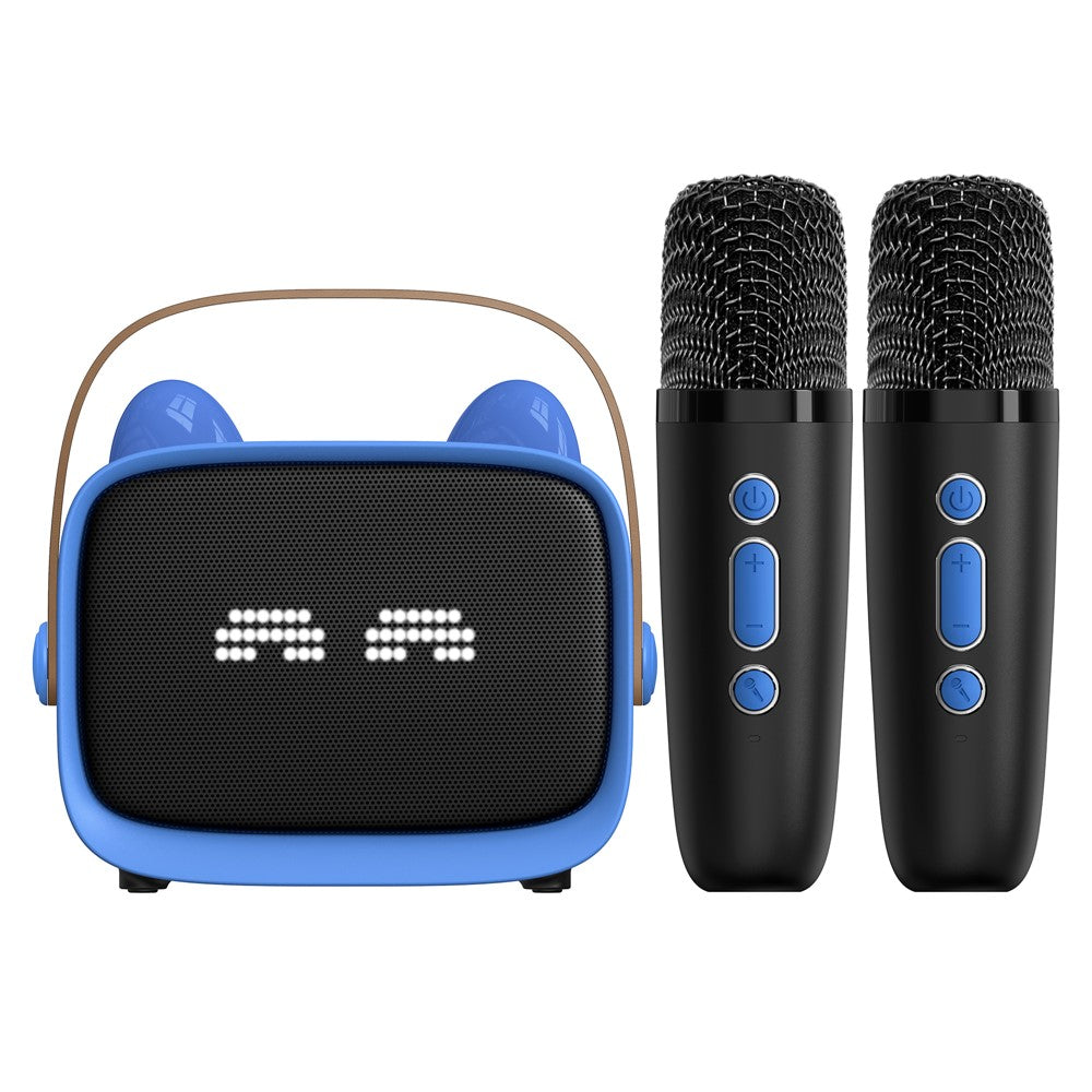 T99 Children Karaoke Speaker with Dual Microphone Multi Light Modes Bluetooth-Compatible Audio System