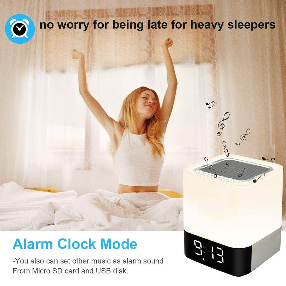 DY28Plus Bedside Alarm Clock Bluetooth Speaker – Touch LED, RGB Light