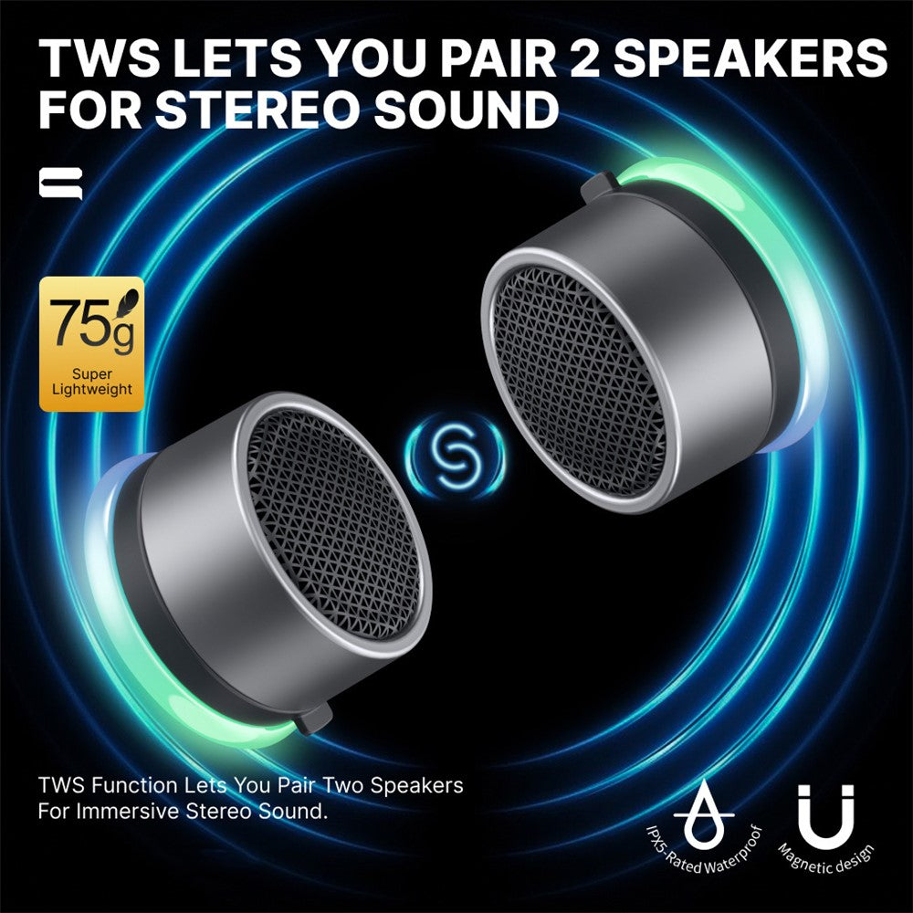 CWS07 Magnetic Bluetooth Speaker – RGB Light, Bike & Outdoor Mount