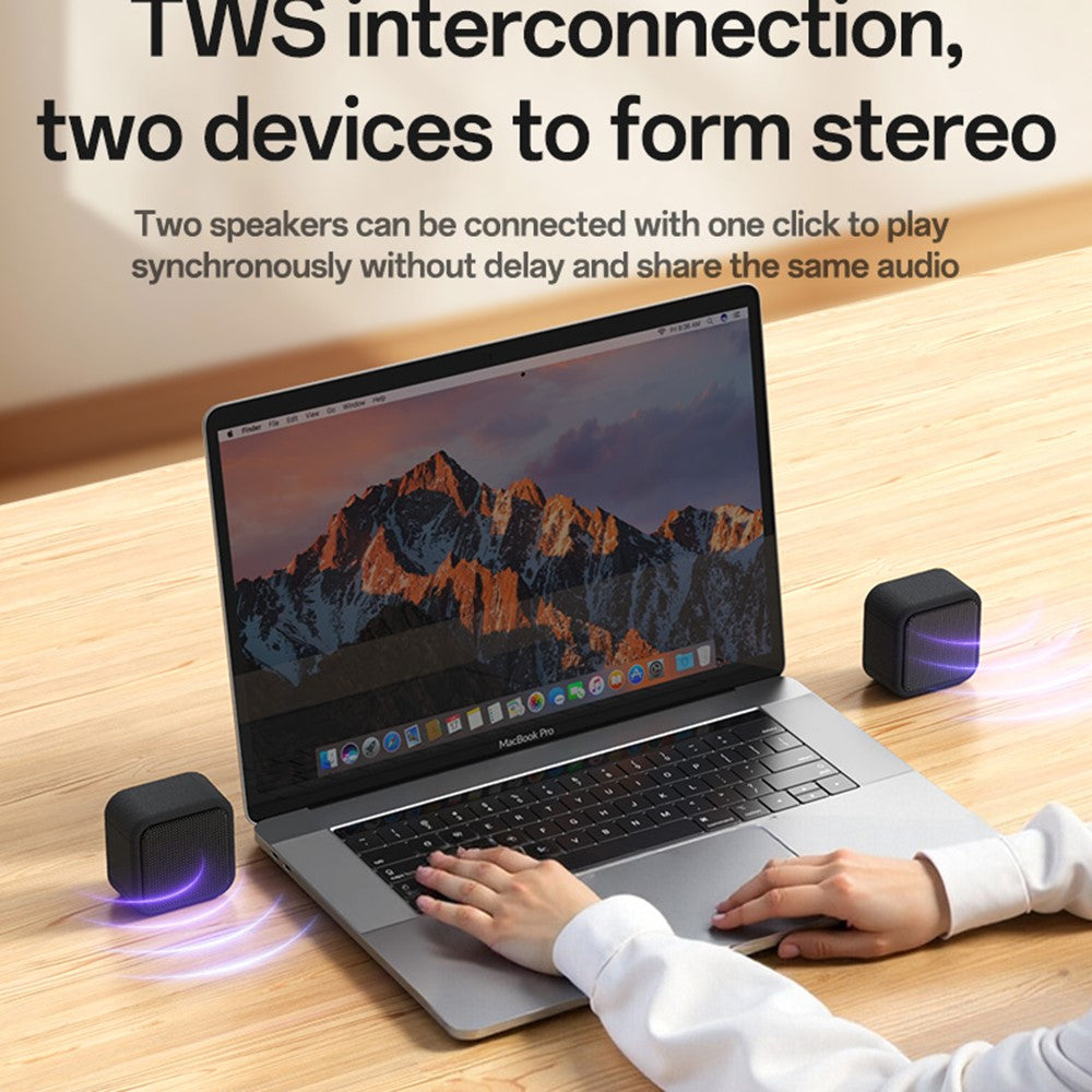 YESIDO YSW35 Mini Cube Bluetooth Speaker – Enhanced Bass, Lanyard