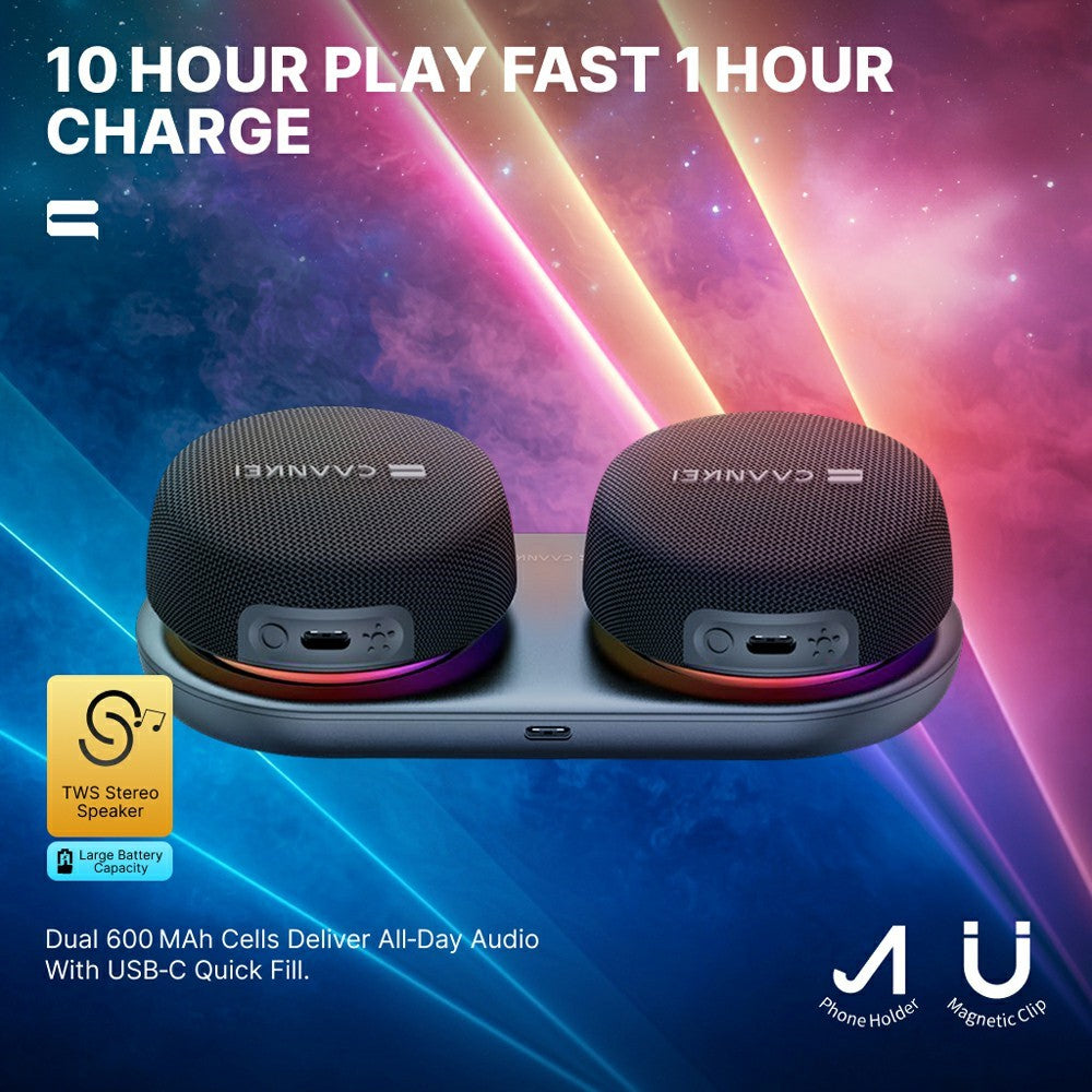 CAANKEI CS20 Portable Bluetooth Speaker – RGB Light, Magnetic Base
