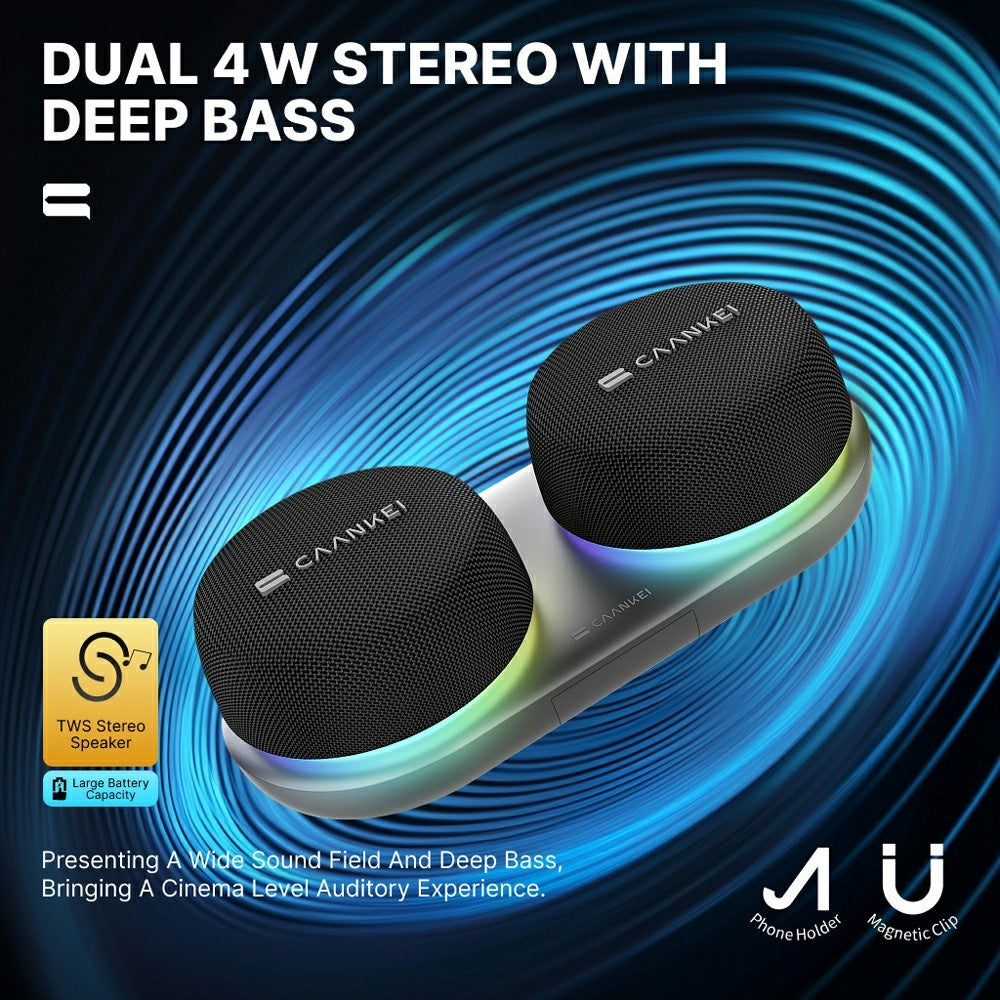 CAANKEI CS20 Portable Bluetooth Speaker – RGB Light, Magnetic Base