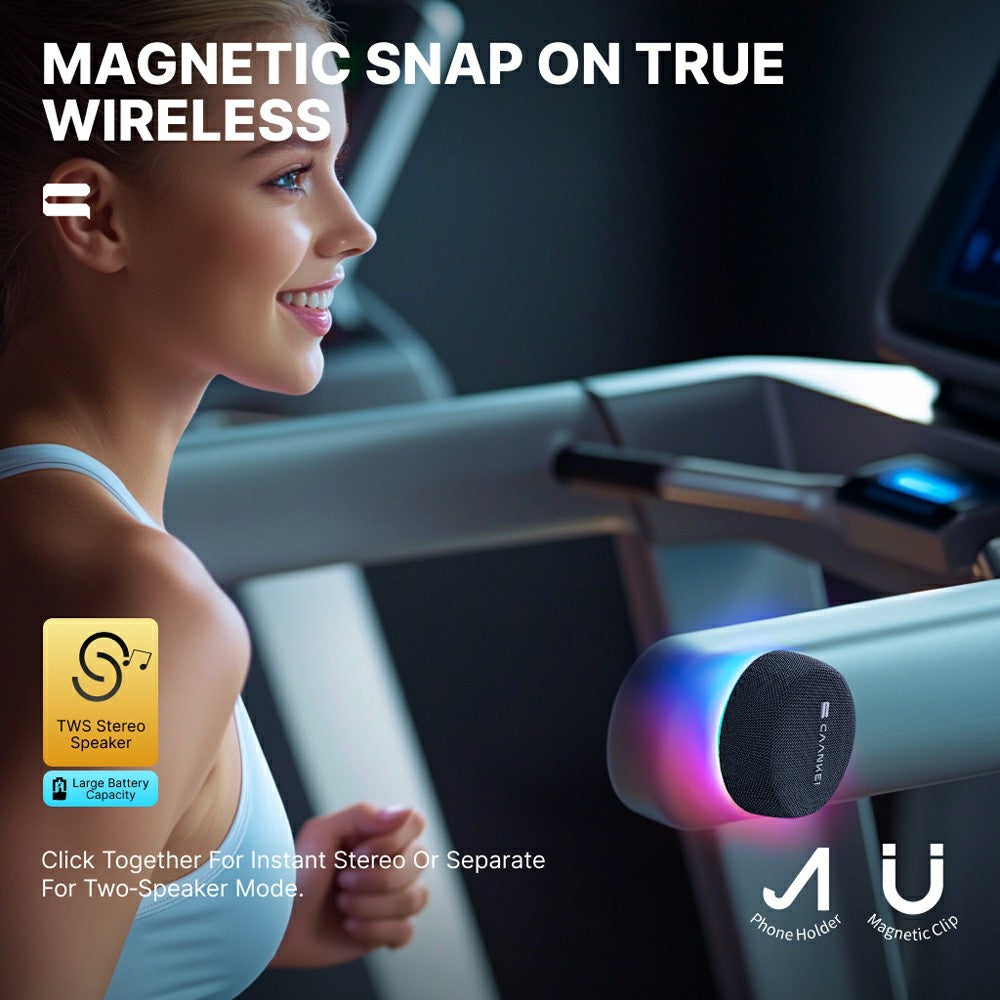 CAANKEI CS20 Portable Bluetooth Speaker – RGB Light, Magnetic Base